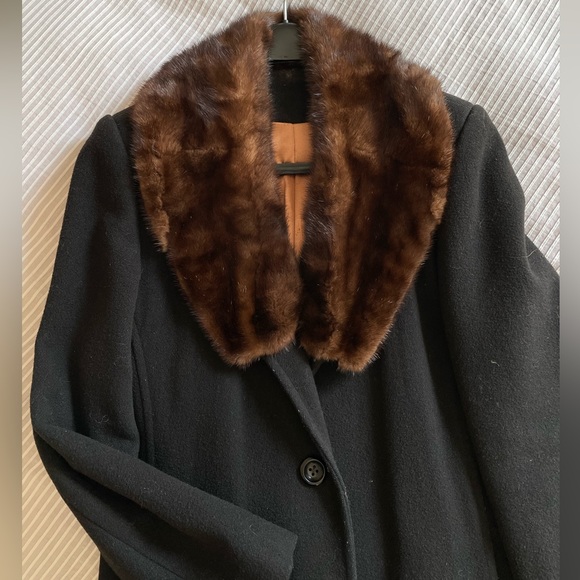 Couture wool/mink peacoat - Picture 3 of 7